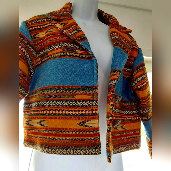 PACO SOLÉR- Rare Paco Solér Womens Medium Vintage Aztec Navajo MultiColor Jacket - Picture 13 of 15